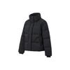 Li Ning Fitness Series FW23 Solid Color Stand Collar Water Resistant Anti Static Loose Down Jacket Women Outerwear Black AYMT096-3