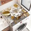 Elegant Floral Dustproof & Quick-Drying Refrigerator and Washing Machine Cover Pad