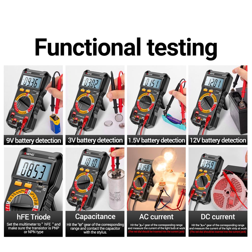 ANENG SZ305 Multimeter Capacitor Testers Professional 1999 Counts Smart Voltmeter Ohm Meter Fast