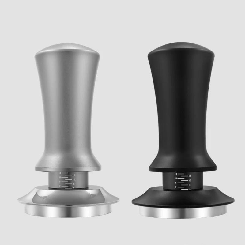Coffee Tampers 15lb Spring Loaded Coffee Tamper Ripple Base Aluminum Self Leveling Espresso Tamper Coffeeware 51mm 53mm 58mm