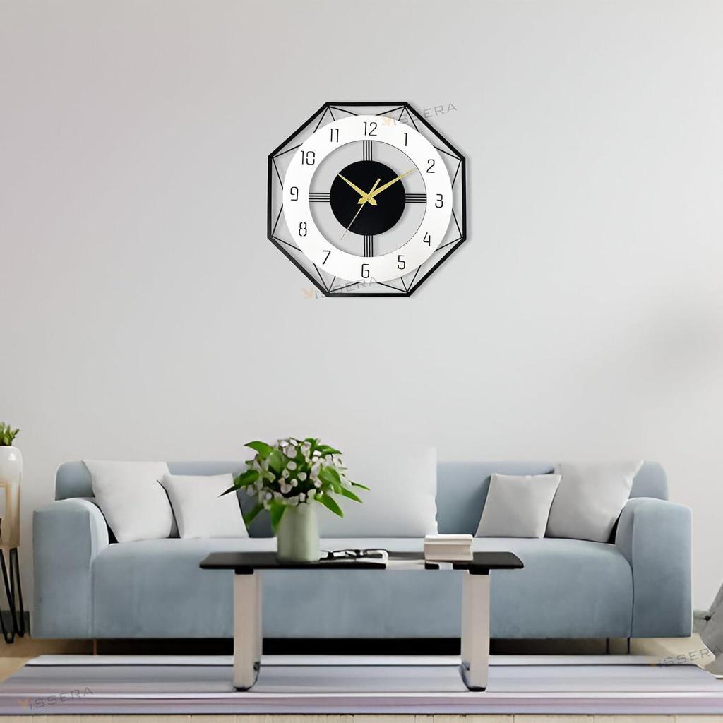 Designer Metal Wall Clock for Living Room | Latest Antique Stylish Fancy Decorative Big Size Wall Watch for Bedroom, Office, Kitchen, Dining