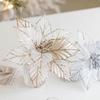 Handmade Glitter Fake Flowers 3D Christmas Ornaments Fashion Artificial Christmas Flowers Home