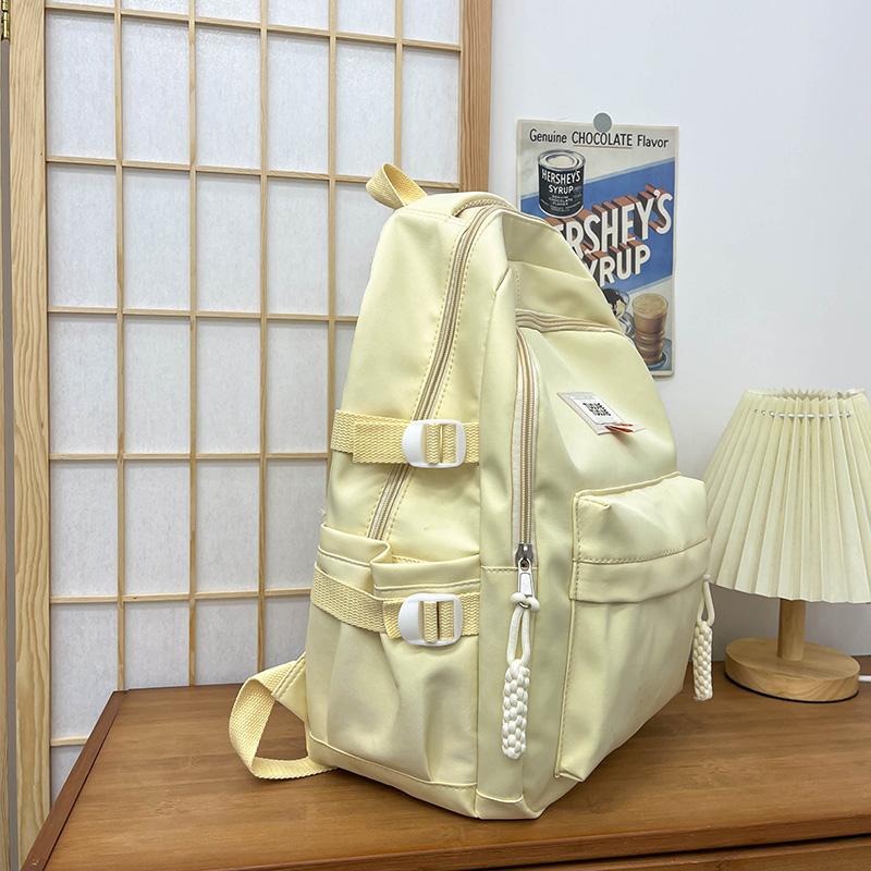 College Style Student Schoolbag Solid Color Women's Backpack Large Capacity Backpack