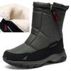 Large Size 48 Men's Snow Boots Keep Warm Plush Winter Boots Men New Warm Cotton Boots Side Zipper Mid-Calf Boots Non-slip