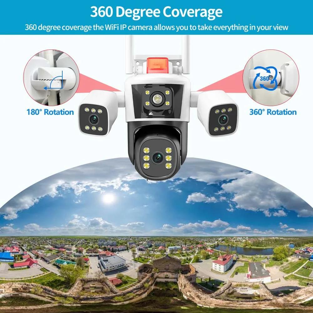 LS VISION EU 6K 12MP Wi-Fi IP 3 камера наружная три объектива панорамный вид PTZ IP-камера AI отслеживание безопасности защита видеонаблюдения видеонаблюдение
