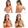 Womens Sexy Wet-look Patent Leather Open Bra Crop Top Lingerie Party Clubwear