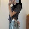 Irregular Drawstring Short Short-sleeved T-shirt Women's New Summer Korean Version Versatile Student Spice Top