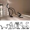 Metal Animal Figurine Dog Cat Minimalist Art Sculpture Tabletop Decor Abstract Dog or Cat Ornament for Home Office Desk Mantel End Table