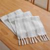 Hand Woven Solid Color Lace Table Runner with Fringe for Farmhouse Christmas Dining Table Decor