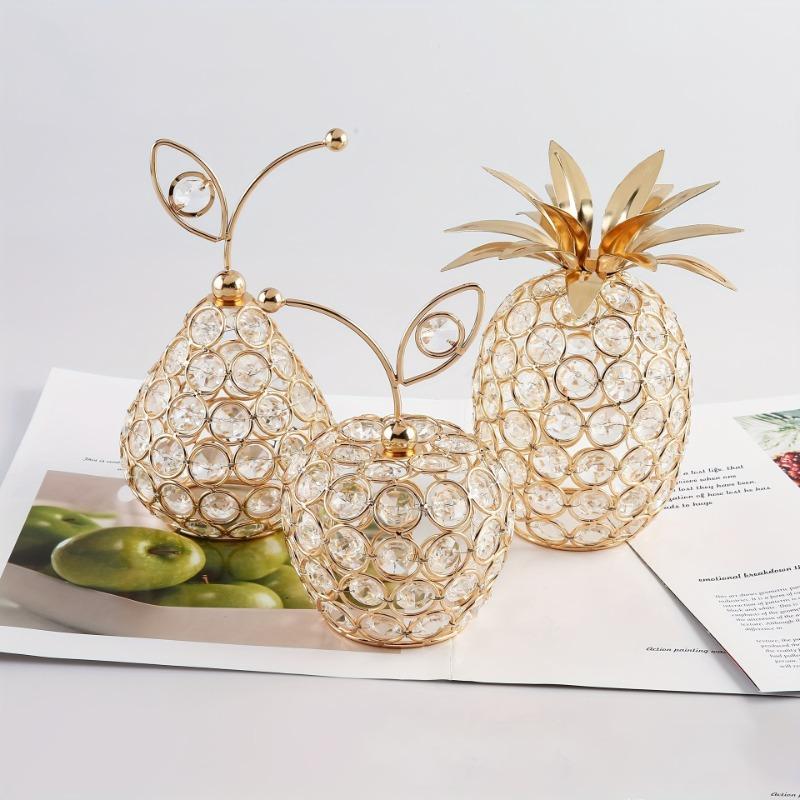 Crystal Fruit Decorations Luxurious Crystal Colorful Fruit Handicrafts Color Fruit Statues Home Decors Creative Gift
