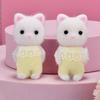1pc Family Forest Flocked Cat Small Ornaments Cute Mini Plush Doll Doll Model Desktop Exquisite Decoration Birthday Party Gift