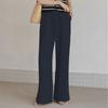 Spring and Summer New Cotton Hemp Loose Elastic Waist Women's Wide Leg Pants
