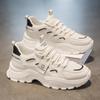 Mesh Men's Shoes Spring and Autumn New Casual Retro Sports Shoes Platform Heightening Explosion Running Dad Shoes White Shoes