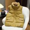 Down Cotton Vest Women Autumn Winter Stand Collar All-Match Warm Sleeveless Waistcoat Jacket Ladies Female Tops