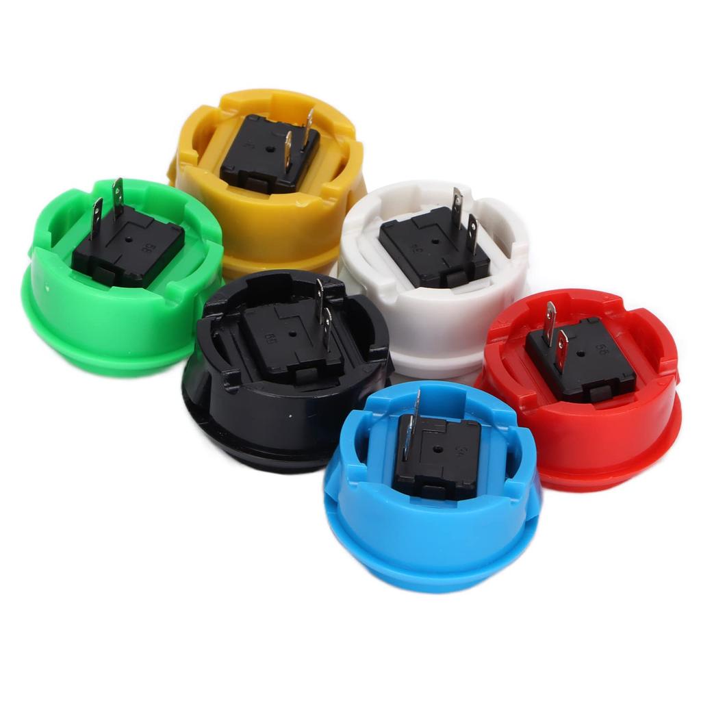 12 Arcade Joystick Game Console Buttons with Durable 30mm Replacement Buttons and Snap-in Mounting for MadCatz Joysticks