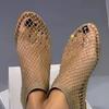Summer 2024 New Round Head Sandals Hollow Diamond Single Shoes Women's Summer Sexy Large Size Flats