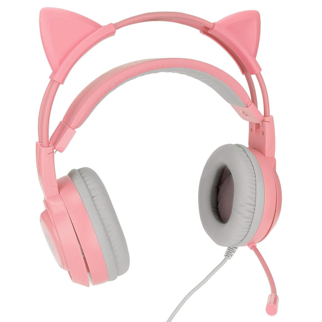 SYG25 Cat Ear Gaming Headset USB+3.5mm Plug Gaming Headphone Supports Volume Adjustment Microphone Mute