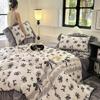 French Retro Light Luxury Washed Cotton Four Piece Set Bedroom Lace Duvet Set Single Bedding Set Dormitory Bed Linen