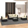 Day and Night - Day and Night 5-piece Garden Furniture Set and Black Synthetic Rattan Cushions