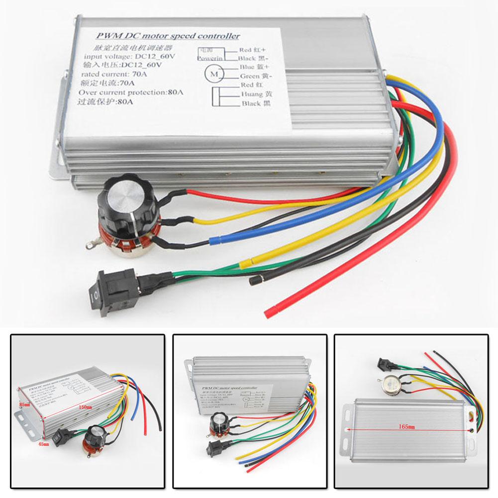 DC 10-60V Brushed Motor Controller DC Motor PWM Speed Regulation Brushed Controller Motor Governor Reverse Switch