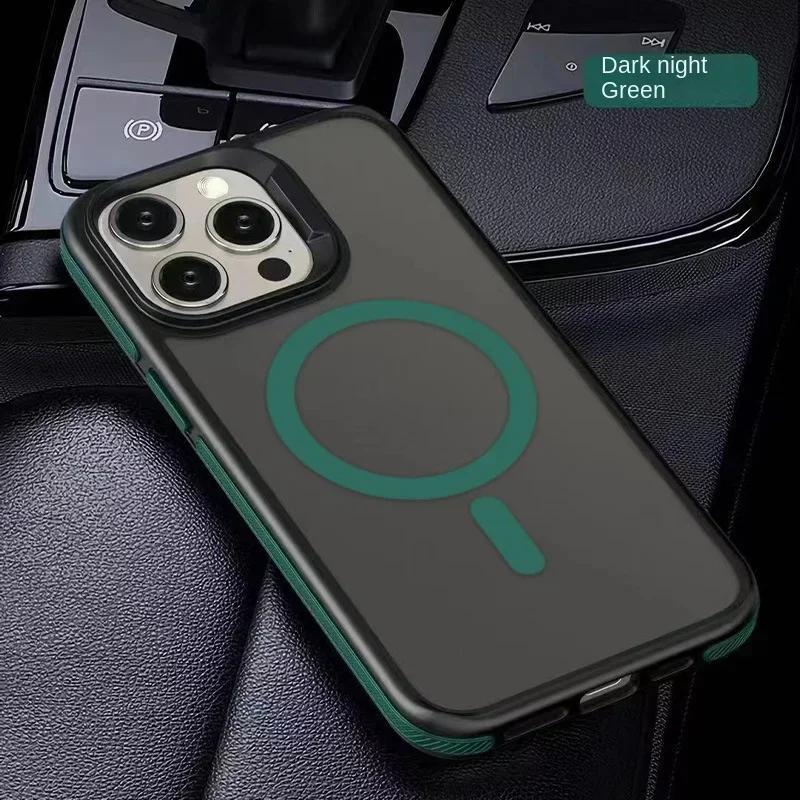 Luxury Matte Translucent Armor Case For iPhone 16 15 14 13 12 11 Pro Max Plus Magsafe Magnetic Wireless Charging Shockproof Cover