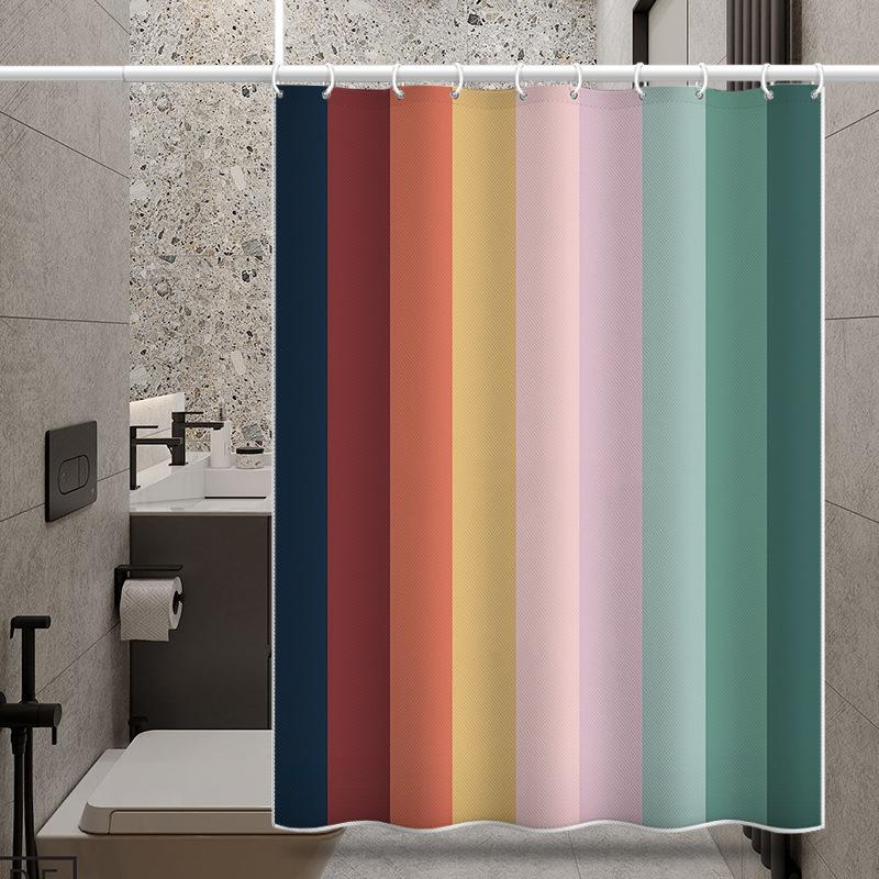 Bathroom Thickened Waterproof Curtain Mildew Proof Shower Curtain Shower Partition Curtain Shower Curtain Bathroom Curtain Free Perforation