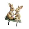 Easter Rabbit and Eggs Garden Stake Acrylic Waterproof Outdoor Decoration Yard Ornament for Seasonal Celebration