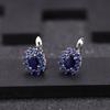 Fashion 1.89Ct Natural Blue Sapphire Earrings 925 Sterling Silver Gemstones Vintage Stud Earrings for Women Fine Jewelry