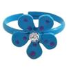 [R8403] - Children's Ring 'Le Monde De Coralie' Blue (flower) - 13 Mm