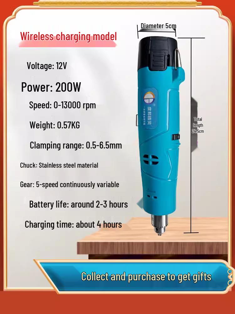 Rechargeable Handheld Tile Grinder & Drill for Marble Hole Punching