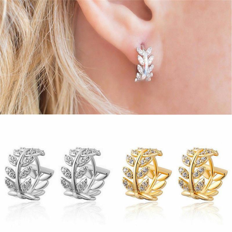 Fashionable Branch Diamond Earrings, Simple and Elegant Willow Leaf Earrings