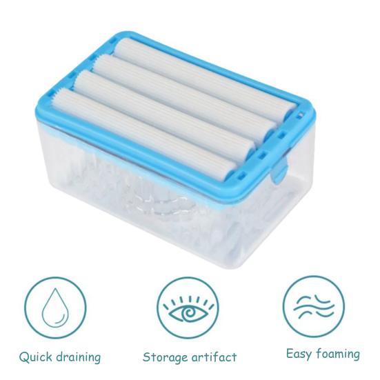 Laundry Scrubbing Soap Box High Durability Reusable Multifunctional Bathroom Hands-free Roller Soap Drain Storage Box