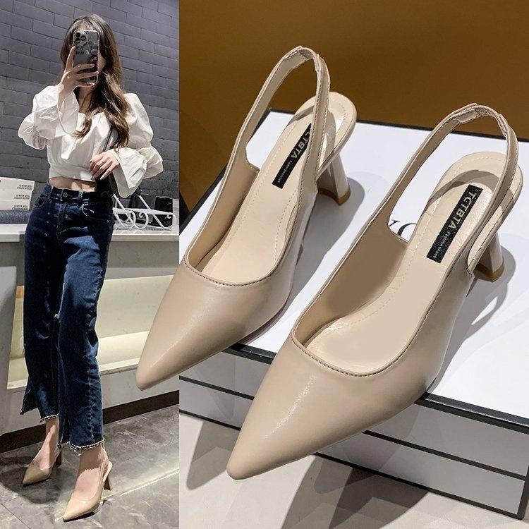 Women's Pointed Toe Slingback High Heels Summer Open Toe Sandals