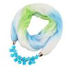 Summer Ladies Scarf Stylish Comfortable Resin Stone Charm Female Necklace Outdoor Wear Sun Protection EMA