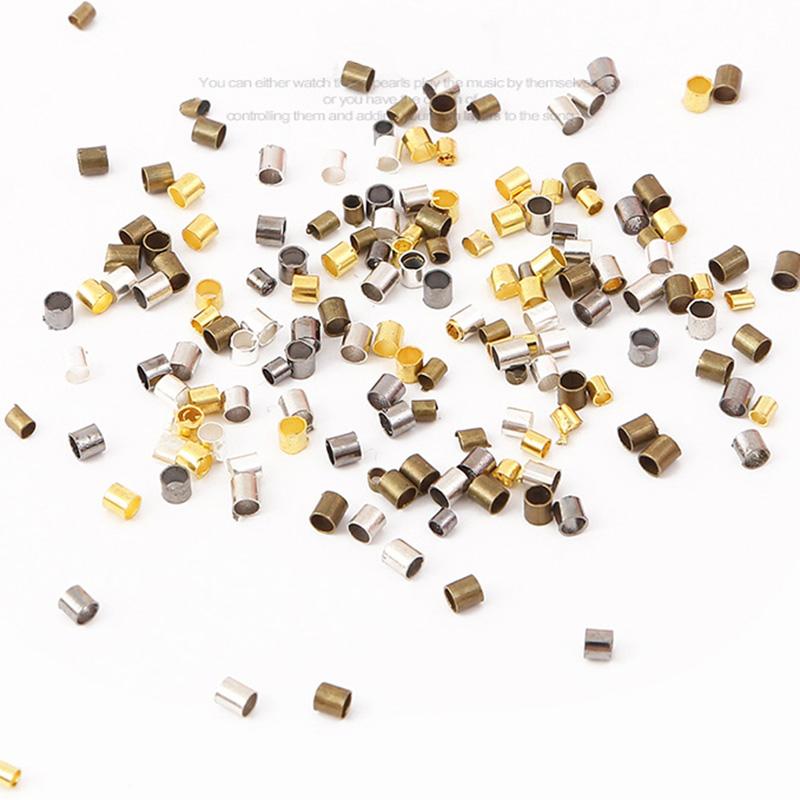 End Beads 500PCS/Lot Bracelets For Jewelry Making DIY Stopper Supplies 1.5 2.0mm Crimp Findings Necklace Copper Tube High Quality Spacer Beads