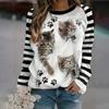 Women's Fashion Tops 3d Cat Printed Long Sleeve Shirts Hoodies Sweatshirt Kawaii Style Long Sleeve Shirt Winter Autumn