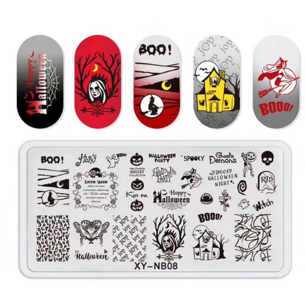 1PC Stainless Steel Printing Nail Stamping Plates Manicure Leaves Maple Template Mold Xmas Snowflakes Nail Art DIY Decorations