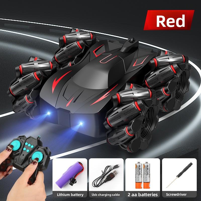 2.4GHZ Wireless Remote Control Double-sided Stunt Vehicle, Flip and Drift Four-wheel Drive Dump Truck, Children's Toy Vehicle