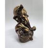 Handcrafted French Brown Mukut Ganesha Idol (3.5") - Perfect for Car Dashboard, Home or Office Decor and Gifting, Idol