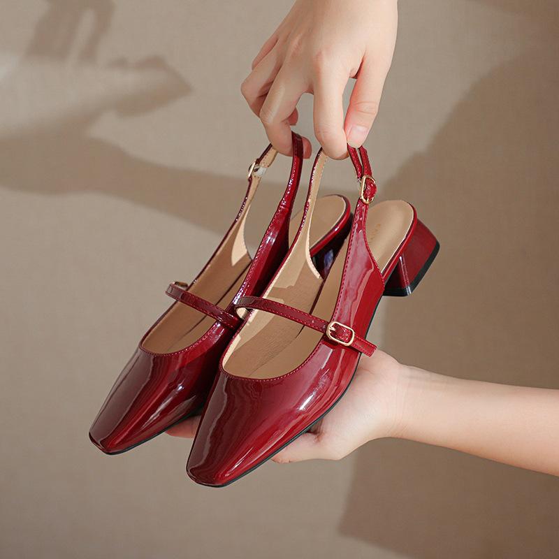 Baotou Sandals Women Front Bag Back Empty Spring/Summer Shoes Single Shoe Fashion Women's Shoes Buckle Strap Designer Sandals