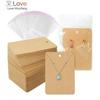 Earring Cards Necklace Display Cards With Bags 50pcs Earring Display Cards 50pcs Self -Seal Bags Kraft Paper Tags For Diy Jewelry