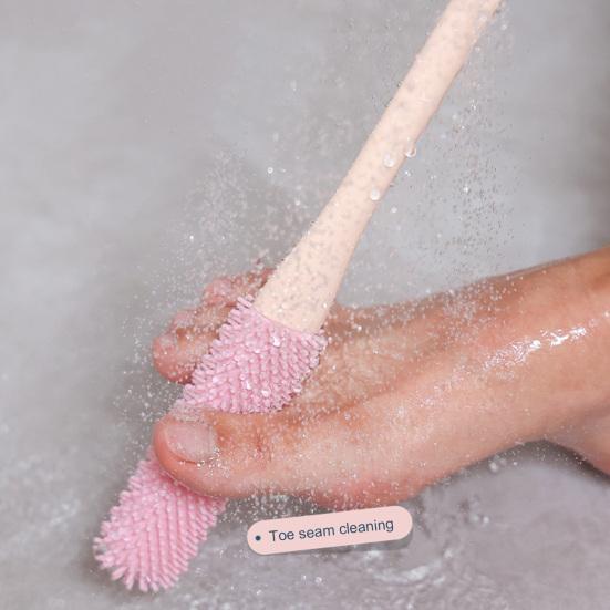Foot Scrubber Brush Anti-Itch Exfoliating Brush Head Soft Bristles Long Handle Toe Cleaning Brush for Deep Cleaning Easy To Use And Clean Foot