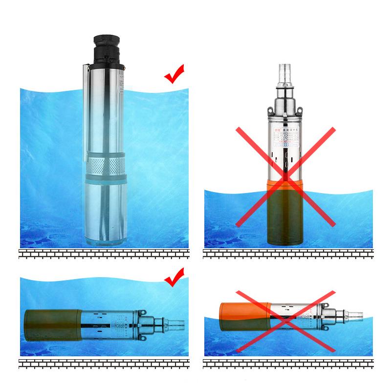 350W Solar Water Pump DC Screw Submersible Pump High Lift Stainless Steel Deep Well Pump Agricultural Irrigation