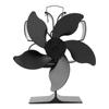 Heat Powered Fireplace Fan Black Stove Fan 5 Blades Thermal Power High Temperature Proof Eco