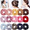 Women Elastic Hair Bands Bright Ponytail Holder Hair Accessories 1PC Silky Satin Hair Scrunchies