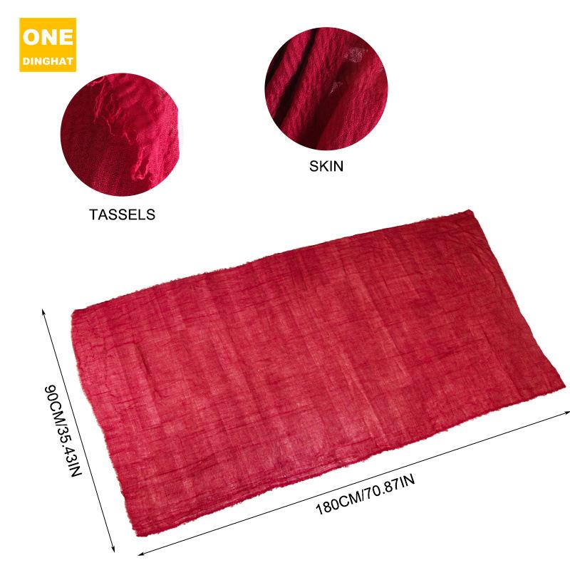 Breathable Cotton And Linen Headscarf, Seersucker Scarf, Ethnic Style Headscarf, Headscarf And Cap Jdwj-32