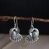 Retro Peacock Dangle Earrings Silver Color Earrings