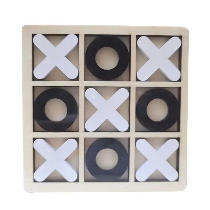 New Montessori Wooden Toy Mini Chess Play Game Jigsaw Board Games Early Educational Interaction Toys for Kids Party Battle Games