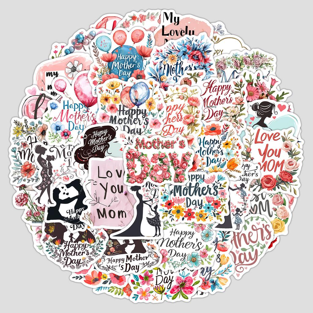 50 Mother's Day Holiday Graffiti Stickers Mobile Phone Computer Mobile Phone Waterproof Stickers Creative Mother's Day Stickers