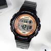 Women's LED Light 100 Meter Water Resistance 60 Lap Memory Running Watch 1200 Black A